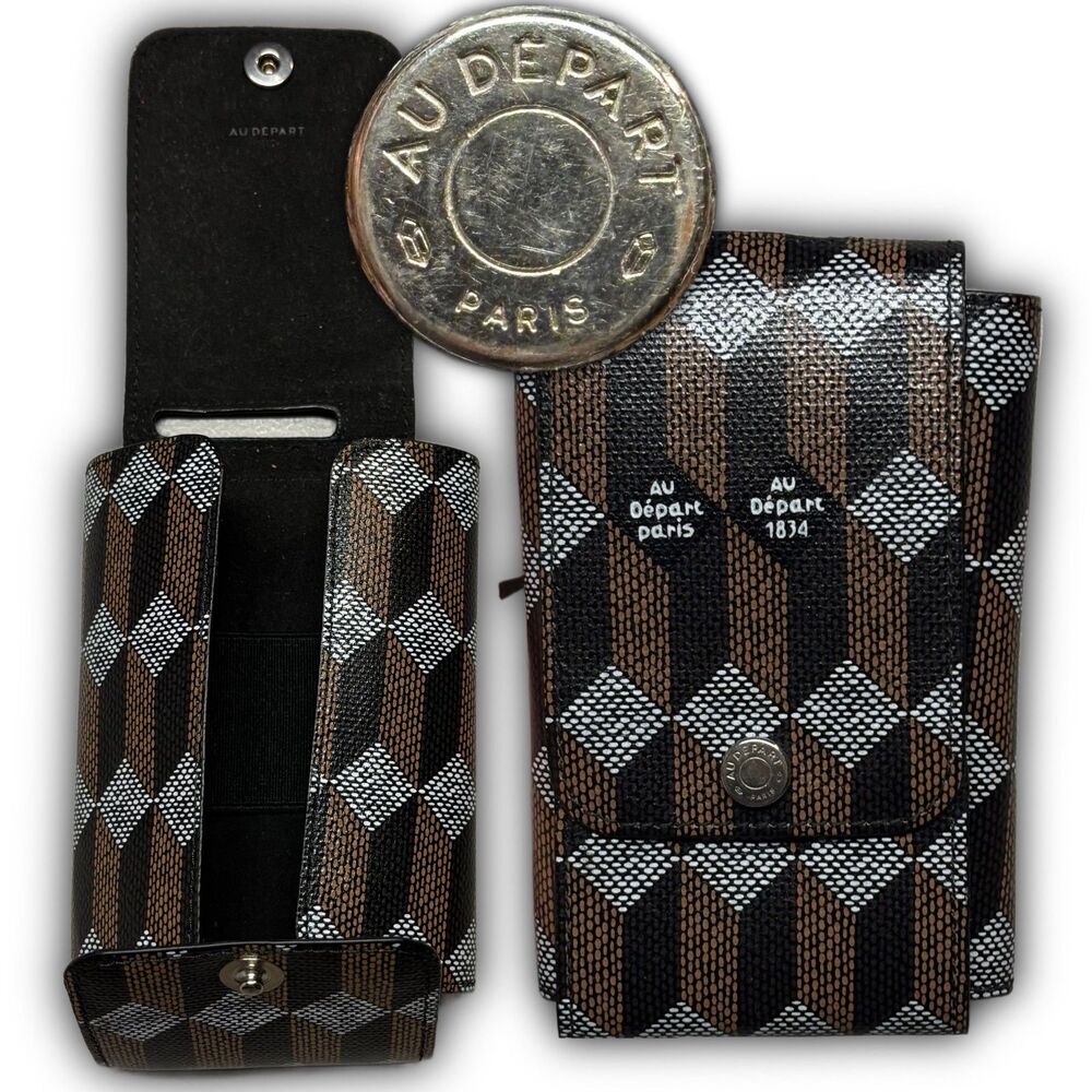 Au Départ Paris Monogram Coated Canvas Double Watch Case